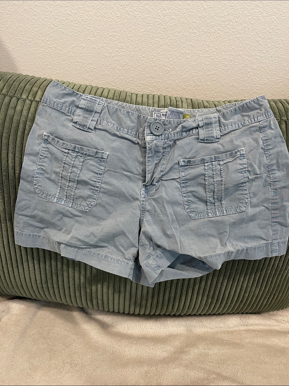 Old Navy Light Blue Women's Casual Cotton Shorts Low-Rise